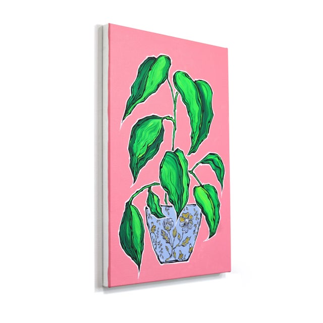 2020s Plante Verde - Colorful Vibrant Contemporary Botanical Plant Still Life Painting Original Artwork by Jonjo Elliott For Sale - Image 5 of 8