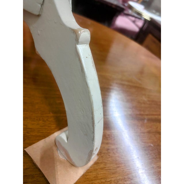 Late 19th Century Vintage White Painted Oval Pedestal Side Table For Sale - Image 5 of 12