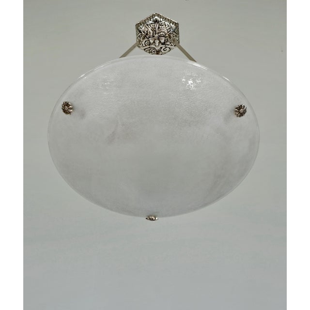Muller frères A large French 1925-1930 art deco pendant in nickel plated solid brass or bronze. Note the mounting with its...