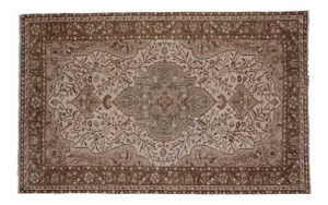 Vintage Turkish Floral Rug in Neutral Colors 5'5'' X 8'6''