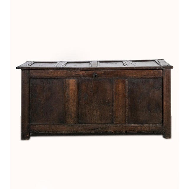 Paneled and Carved Oak Chest or Coffer For Sale - Image 11 of 11