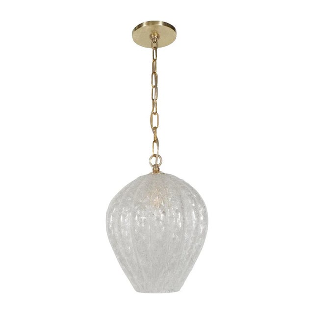 Transparent Vintage 1950s Murano Glass Bulb Form Pendant Fixture For Sale - Image 8 of 8
