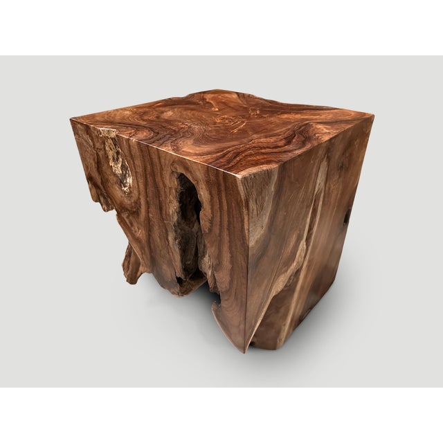 2010s Andrianna Shamaris Sculptural Teak Wood Side Table For Sale - Image 5 of 6