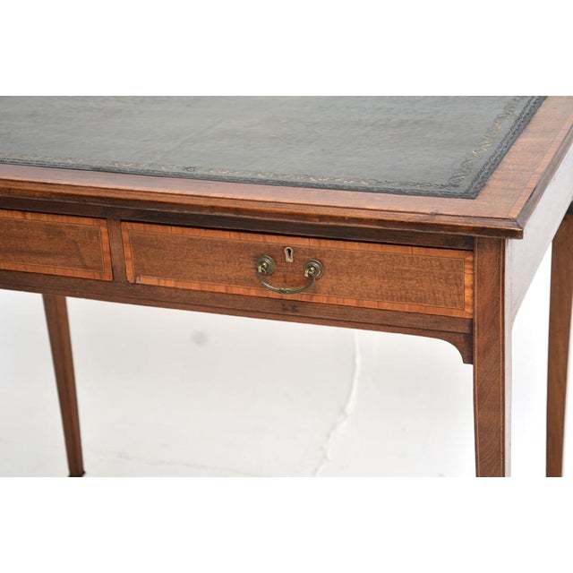 Brown Antique Edwardian Inlaid Desk, 1900s For Sale - Image 8 of 11