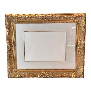 Gorgeous 20th Century Italian Gold Gilt Carved Wooden Frame For Sale