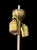 1950s Italian Brass & Wood Double Arm Student Lamp With Milk Glass Shades For Sale - Image 9 of 11