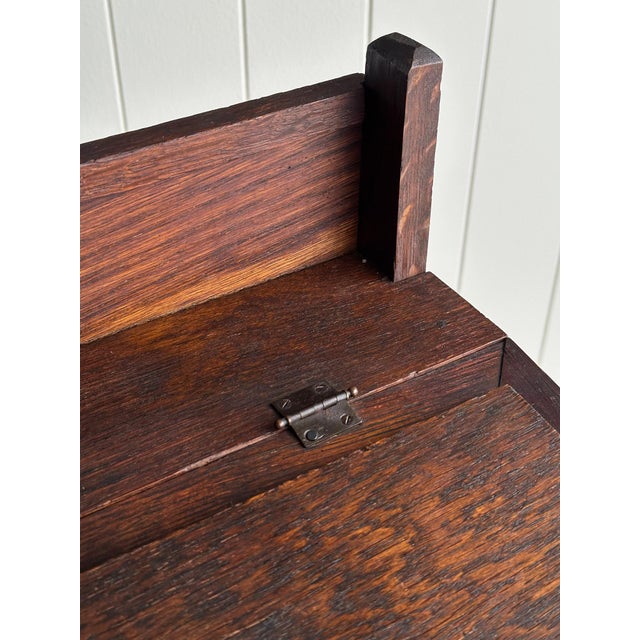 Antique 19th Century Oak Schoolhouse Writing Desk For Sale - Image 9 of 18