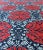 1950s Red & Blue European Design Rug With Geometric Medallions and Vining Blossoms For Sale - Image 5 of 13