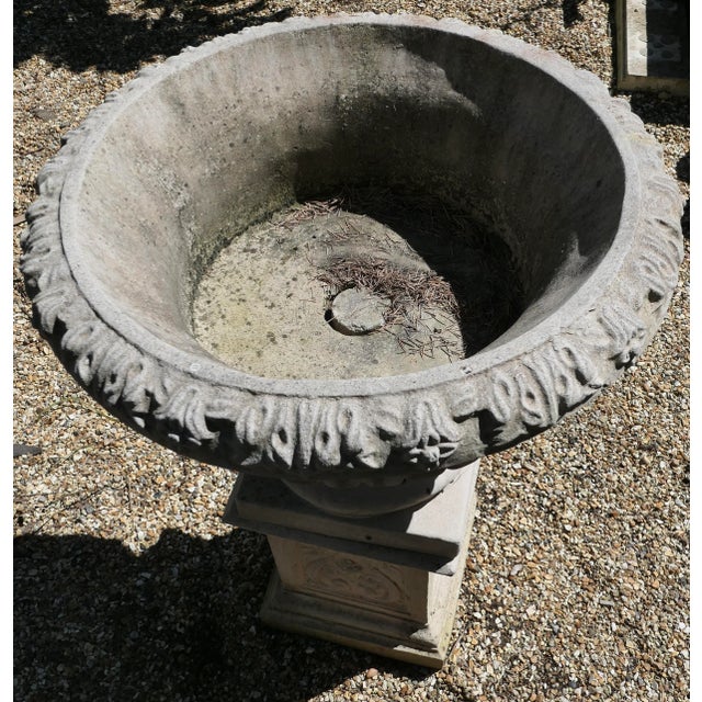 Large Garden Urn or Planter on Plinth This is a large and very attractive Urn the Garden Urn is set on a plinth The Urn is...