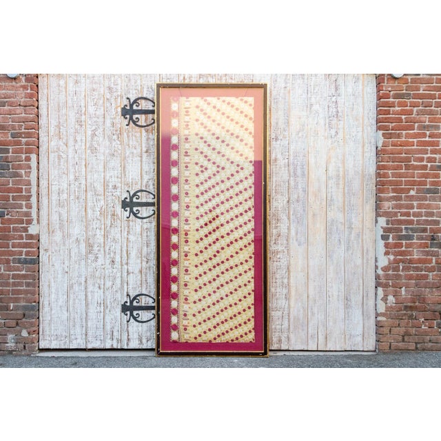 A wonderful 19th century silk embroidered wedding shawl found in Gujarat. It features a fine and colorful flower and vine...