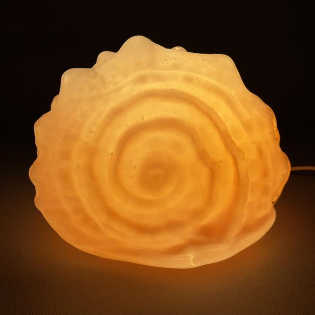Modern Pink Murano Glass Shell Table Lamp from Mazzega, 1970s For Sale - Image 3 of 18