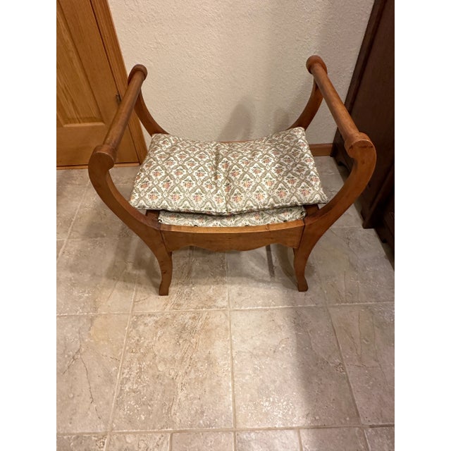 Antique Victorian Bustle Chair or Bench. Graceful curves-shaped legs with scroll arms-the design inspired from the musical...