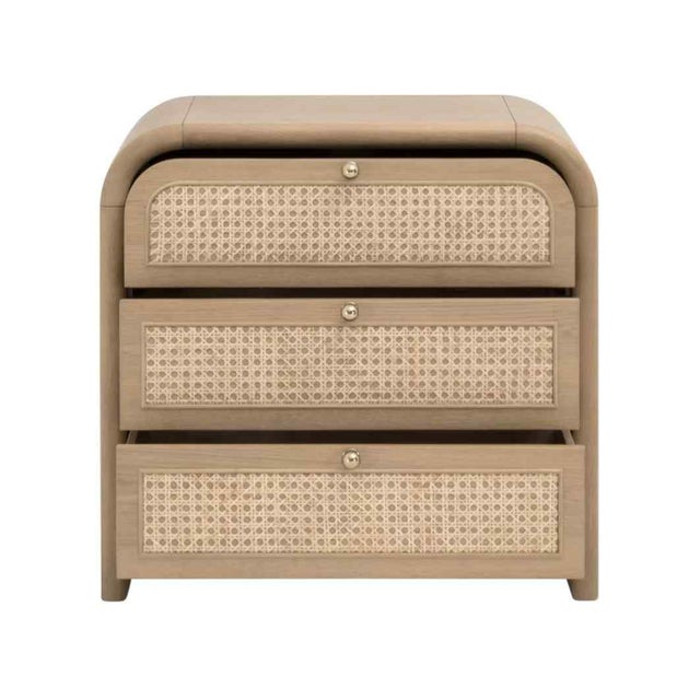 Cannes Three Drawers Wood Nightstand by Essentials for Living For Sale - Image 4 of 11