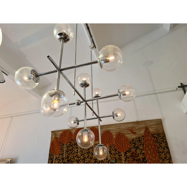 Large Chrome Ceiling Lamp from Kinkeldey, 1970s For Sale - Image 3 of 8