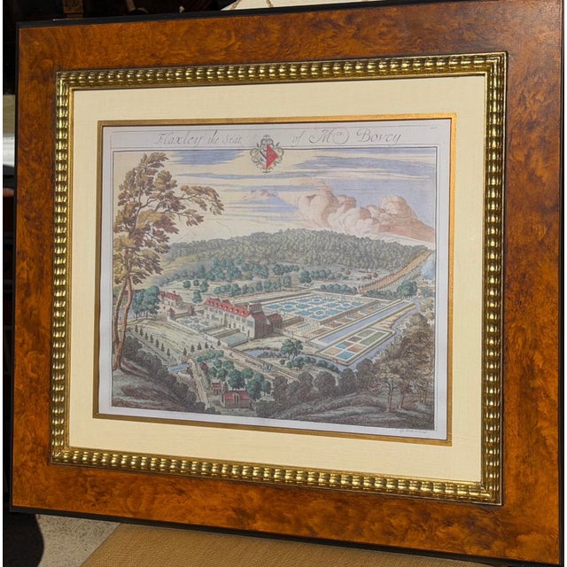 Traditional Antique Hand Colored Architectural Print Flaxley by Johannes Kip - Trowbridge Collection For Sale - Image 3 of 4