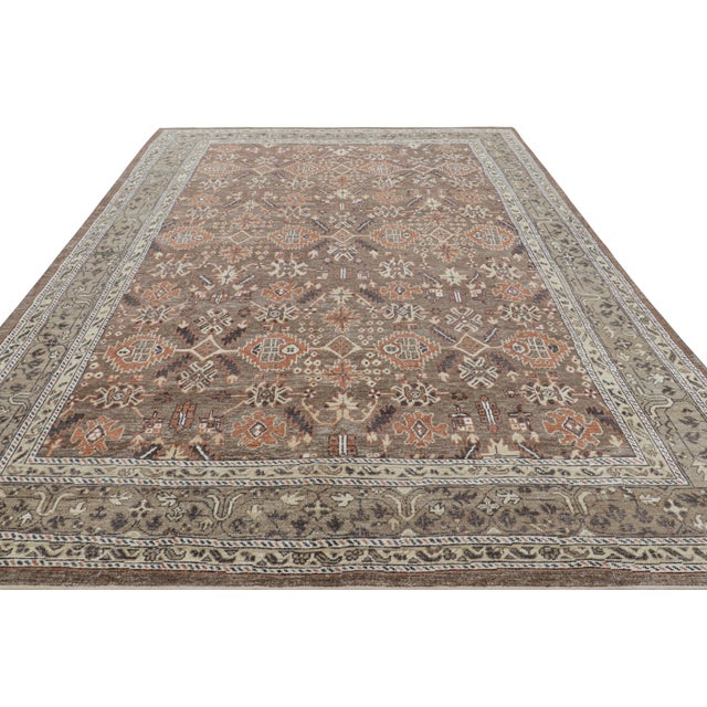 2010s Rug & Kilim’s Oushak Style Rug in Beige-Brown With Floral Patterns For Sale - Image 5 of 7