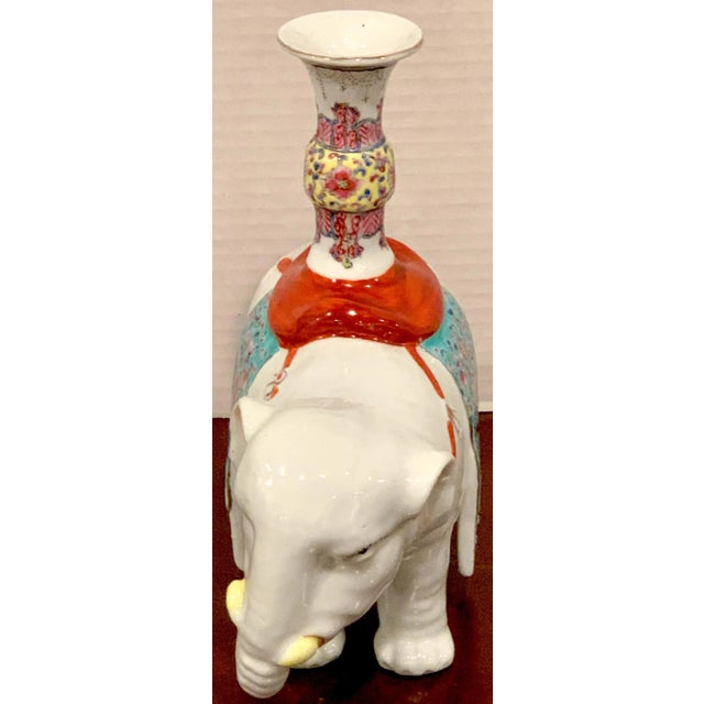 Late 19th Century Chinese Export Famille Verte & Blanc De Chine Elephant Joss Stick For Sale - Image 10 of 12