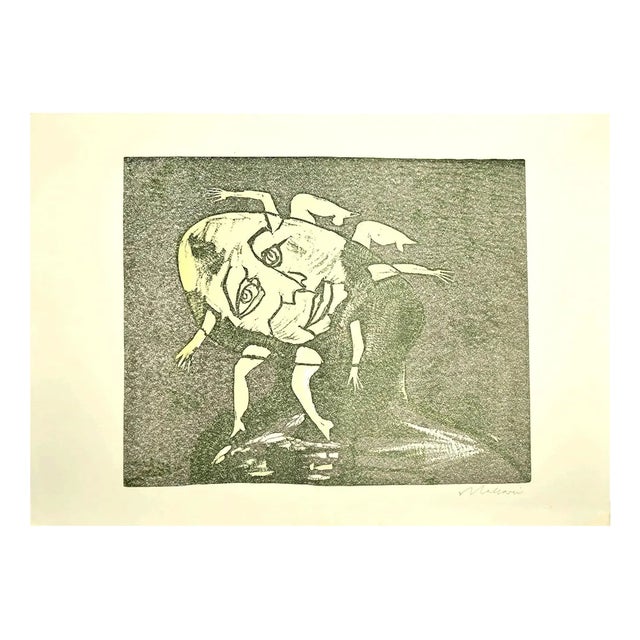 Mino Maccari, Women, Woodcut, 1960s For Sale