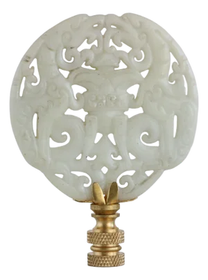 Chinese Censer Lamp Finial on Brass Hardware