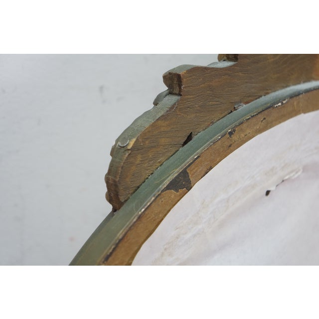 Wood Antique Federal Giltwood Convex Bullseye Rondel Eagle Wall Mirror 31" For Sale - Image 7 of 15