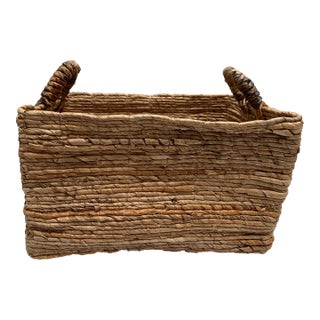 Rustic Natural Earthy Woven Storage & Decor Basket For Sale