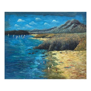 Alfonso Coastal Beach Scene Painting on Canvas For Sale
