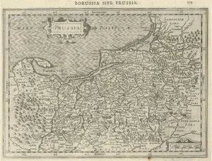 Engraved Map of Prussia on the Southeast Coast of the Baltic Sea, 1632