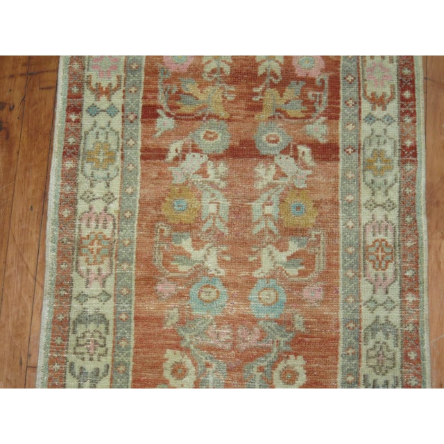 Textile Antique Orange Turkish Floral Runner - 2'4" x 11'2" For Sale - Image 7 of 8