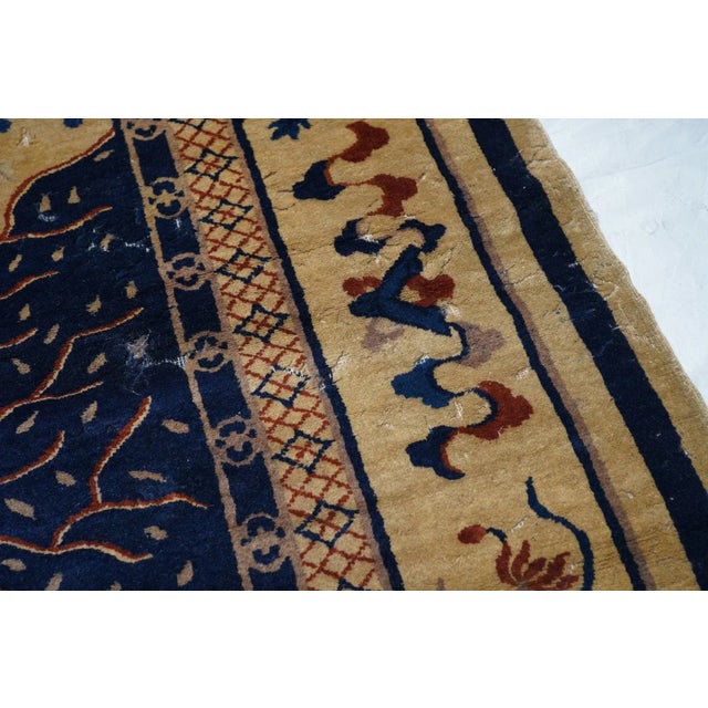 Tan Antique Peking Rug 9'2'' x 11'5'' For Sale - Image 8 of 12