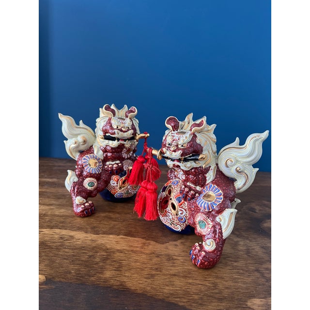 Pair of Vintage Foo Dog / ShiShi Guardian Lions For Sale - Image 13 of 18