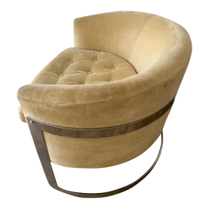 1970s Milo Baughman Chrome Barrel Back Club Chair
