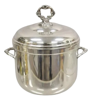 Vintage Sheffield Victorian Silver Plated Lidded Twin Handle Ice Bucket