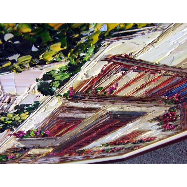 Maya Eventov Untitled Oil Canvas With Beautiful Custom Frame Me040908-03 For Sale - Image 4 of 6