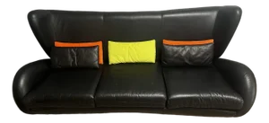 Fiftyish Wingback Leather Sofa by Vladimir Kagan for American Leather