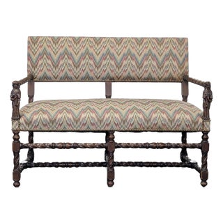 Antique Upholstered Bench For Sale