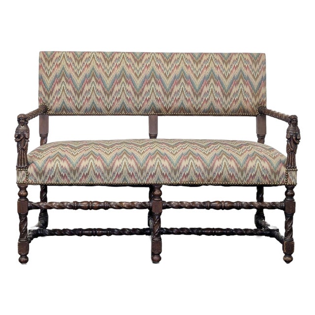 Antique Upholstered Bench For Sale