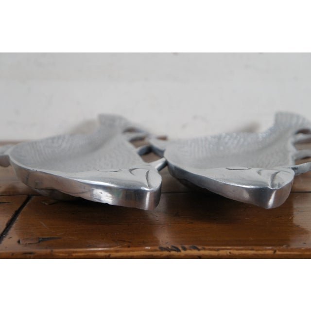 Vintage Arthur Court Cast Aluminum Trout Fish Serving Tray Platters- Set of 2 For Sale - Image 4 of 11