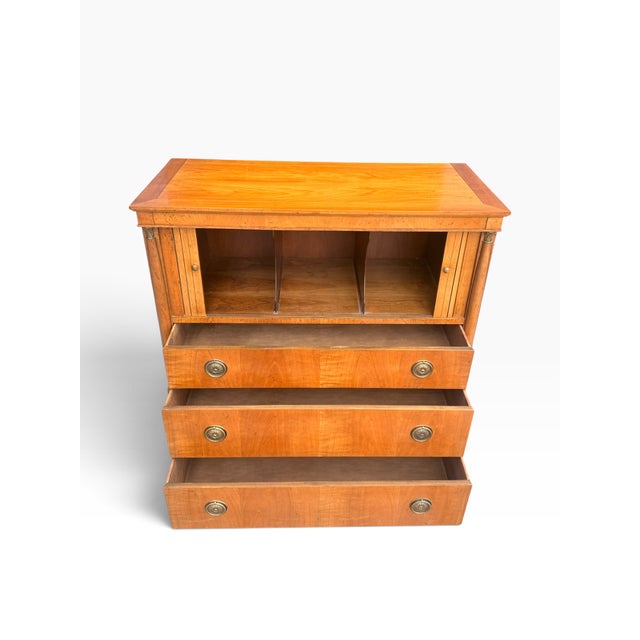 Vintage Baker Furniture Neoclassical Gentleman’s Chest With Tambour Doors For Sale - Image 9 of 17
