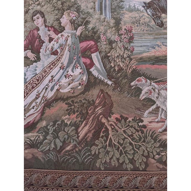 Vintage French Aubusson Style Jacquard Tapestry, 1980s For Sale - Image 12 of 18