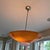 1990s Contemporary LBL Lighting Hand-Fused Amber Art Glass Bowl 30” Pendant Free White-Glove Local Delivery Up to 60 Miles. For Sale - Image 9 of 11