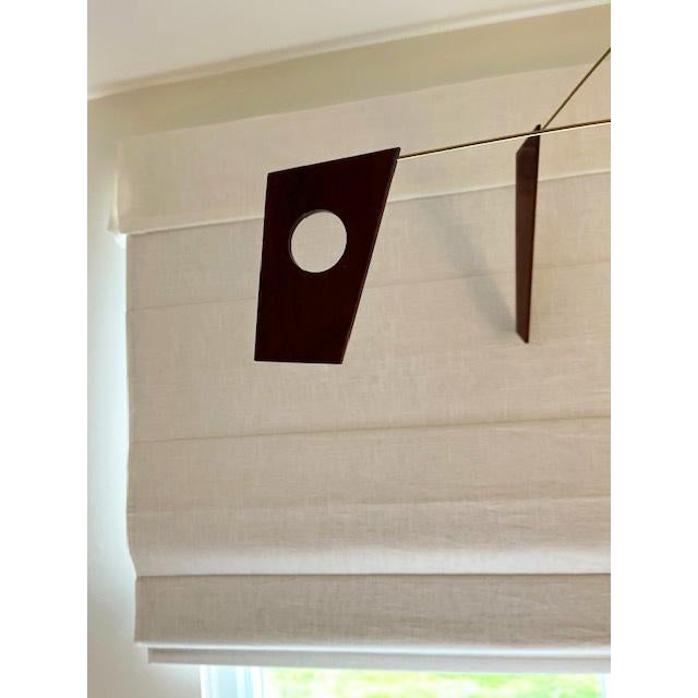 Mid-Century Modern Vintage Hotchkiss Mara Wood & Brass Mobile For Sale - Image 3 of 7