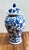 Classic 15” Tall Chinoiserie Floral Decor Blue and White Ceramic Ginger Jar For Sale - Image 4 of 8