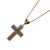 Contemporary Pave Diamond Gold Cross Chain Sterling Silver Necklace For Sale - Image 3 of 7