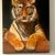 Late 20th Century Vintage Painting of Regal Tiger on Canvas, Signed For Sale - Image 10 of 14
