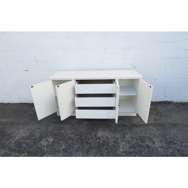 Omega Omega Hollywood Regency Painted Faux Bamboo Buffet Server Storage Cabinet 6269 For Sale - Image 4 of 18