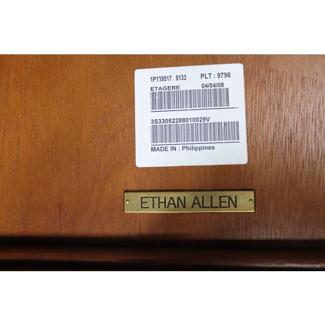 Contemporary Ethan Allen Faux Bamboo & Rattan Etagere For Sale - Image 3 of 9
