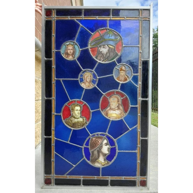 Antique Flemish Dutch Stained Glass Window Panel With Bishop For Sale - Image 12 of 12