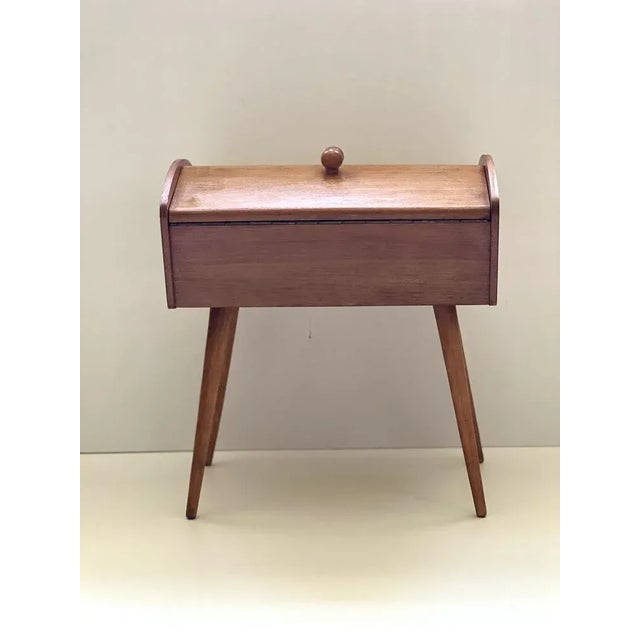 Wood Vintage Ash Sewing Box, 1960s For Sale - Image 7 of 11
