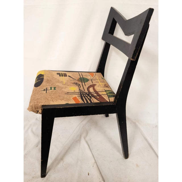 Mid-Century Funky Art Deco Black Painted Decorative Side Chair For Sale - Image 4 of 12