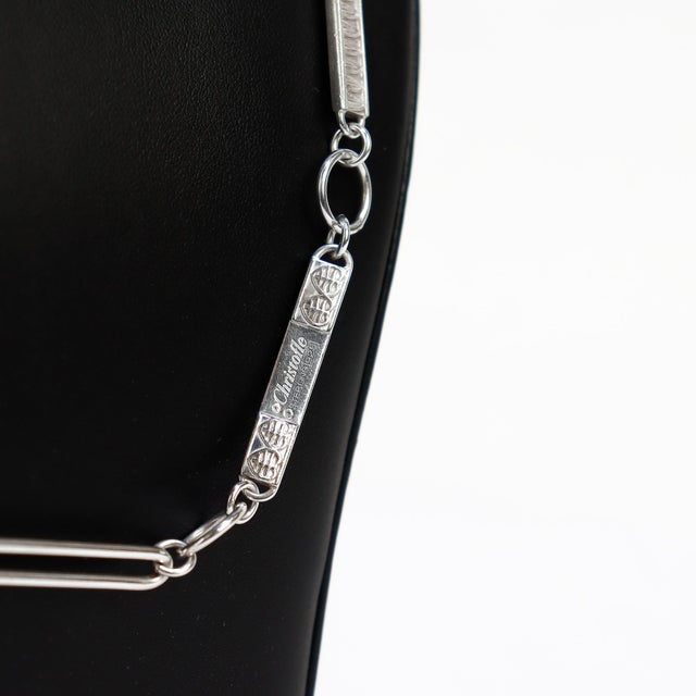 Signed Modern Christofle 38" Sterling Silver Rope Length Link Necklace For Sale - Image 9 of 15